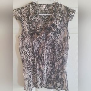 Xhilaration Snake Printing,  Ruffled neck.  Size L